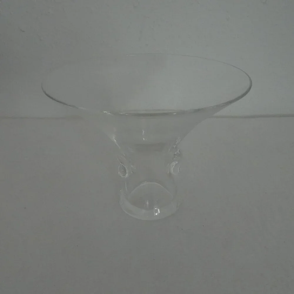 Steuben Crystal Art Glass Bouquet Thumbprint Vase Compote MCM 5